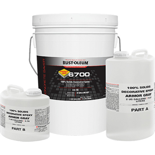 &eacute;poxy d&eacute;coratif 100 % de solides 6700, 3 gal., &eacute;poxy, Tr&egrave;s brillant, Gris Groupe Generik
