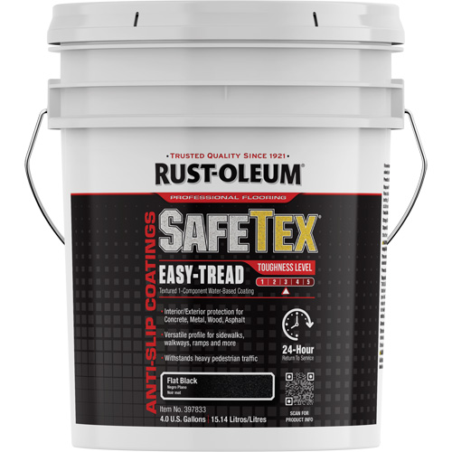 Rev&ecirc;tement d'acrylique SafeTex Easy-Tread, 4 gal., &agrave; l'eau, Plat/Textur&eacute;, Noir Groupe Generik