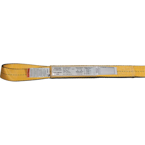 Nylon Slings, Single Ply, Double Eye, Type 3, 4" W x 3' L, 6200 lbs. Vertical Load Limit Groupe Generik