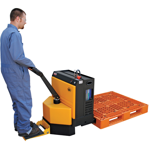 Fully Powered Electric Pallet Truck With  Stand-On Platform, 4500 lbs. Cap., 48" L x 30.25" W Groupe Generik