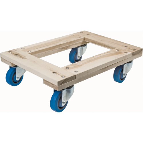 Wood Dollies - Heavy-Duty, Rubber Wheels, 1400 lbs. Capacity, 18" W x 24" D x 7" H Groupe Generik