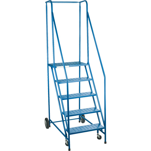 CSA-Certified Rolling Step Ladder, 5 Steps, 22" Step Width, 46" Platform Height, Steel Groupe Generik