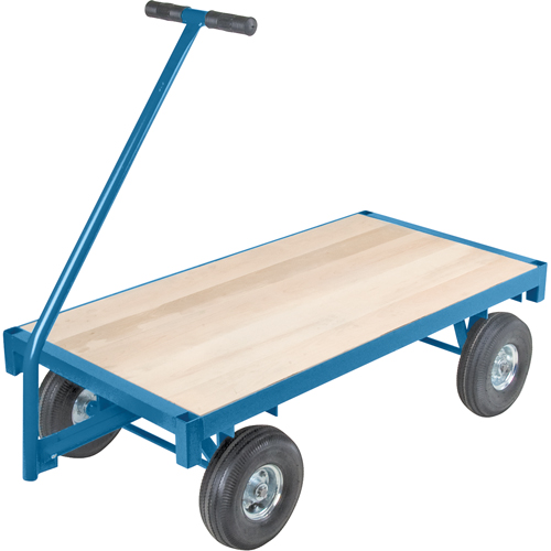 Chariots wagon ergonomiques &agrave; plateforme, 24" la x 48" lo, 45" Poign&eacute;e, 1000 lb Capacit&eacute;, 10" Dia. de roue, Pneumatique Roues Groupe Generik