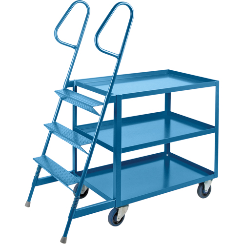 Chariots &agrave; cueillette, Acier, 24" la x 52" p, 3 tablettes, Capacit&eacute; 1200 lb Groupe Generik