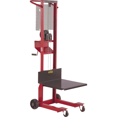 Platform Lift Stacker, Hand Winch Operated, 500 lbs Capacity, 54" Max Lift Groupe Generik