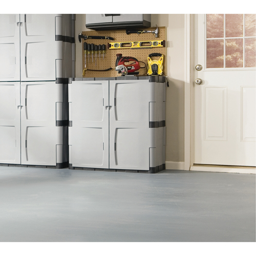 Heavy-Duty Cabinet, Plastic, 37" H x 36" W x 18" D, Mica and Charcoal Groupe Generik