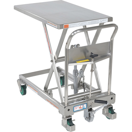 Hydraulic Scissor Lift Table, 31-1/2" L x 19-1/2" W, Stainless Steel, 550 lbs. Capacity Groupe Generik