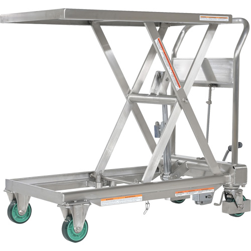 Hydraulic Scissor Lift Table, 31-1/2" L x 19-1/2" W, Stainless Steel, 550 lbs. Capacity Groupe Generik