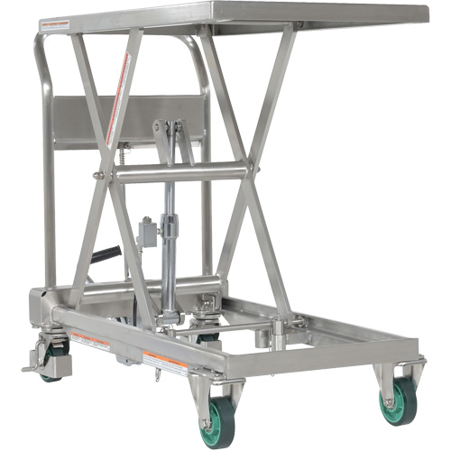 Hydraulic Scissor Lift Table, 31-1/2" L x 19-1/2" W, Stainless Steel, 550 lbs. Capacity Groupe Generik