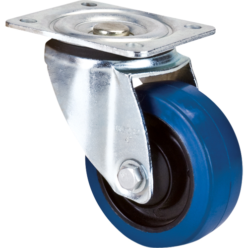 Blue Caster, Swivel, 4" (101.6 mm), Rubber, 350 lbs. (158.8 kg.) Groupe Generik