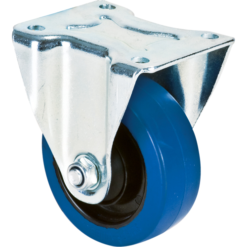 Roulette bleue, Fixe, 4" (101,6 mm), Caoutchouc, 350 lb (158,8 kg) Groupe Generik