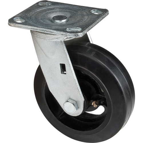 Roulette moul&eacute;, Pivotant, 6" (152,4 mm), Caoutchouc, 550 lb (249 kg) Groupe Generik