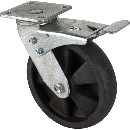 Hi-Temp Caster, Swivel with Brake, 8" (203.2 mm), Nylon, 1000 lbs. (453 kg.) Groupe Generik