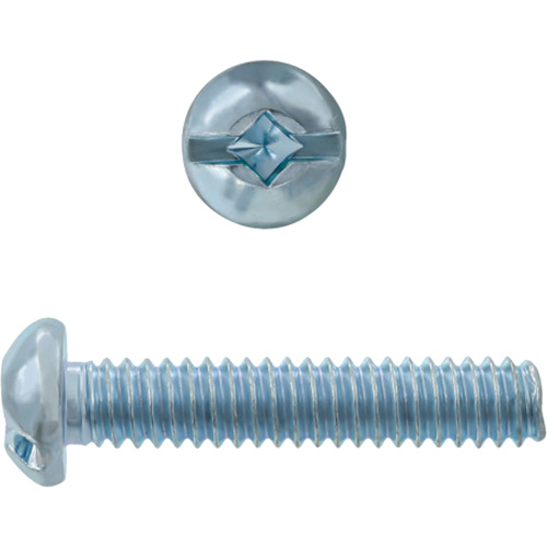 Round Square/Slot HD Machine Screws, #6 x 3" L, Zinc Plated Groupe Generik