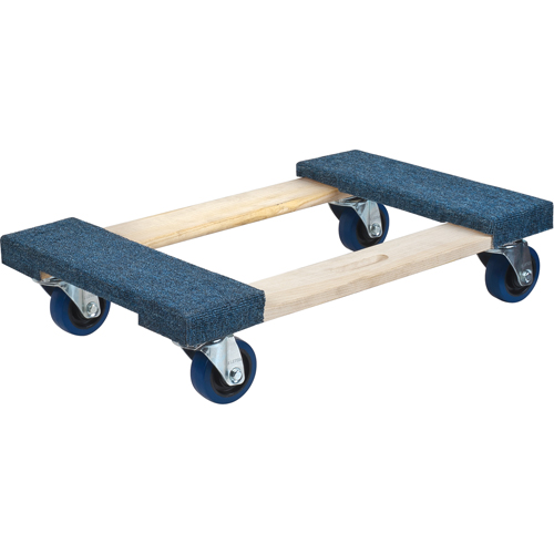 Carpeted Ends Hardwood Dolly, Wood Frame, 18" W x 30" L, 1400 lbs. Capacity Groupe Generik