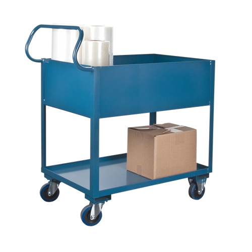 Chariots de service &agrave; bordure profonde, 2 Tiers, 24" la x 47" h x 36" p, Capacit&eacute; 1200 lb Groupe Generik