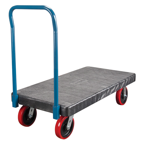 Chariots &agrave; plateforme en plastique, 48" lo x 24" la, 2500 lb cap, Roues Polyur&eacute;thane Groupe Generik
