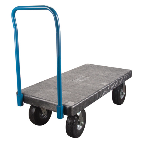 Chariots &agrave; plateforme en plastique, 48" lo x 24" la, 900 lb cap, Roues Anticrevaison Groupe Generik