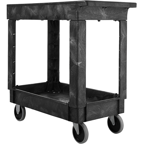 Flat Handle Utility Cart, 2 Tiers, 34" x 31-1/4" x 16", 500 lbs. Capacity Groupe Generik
