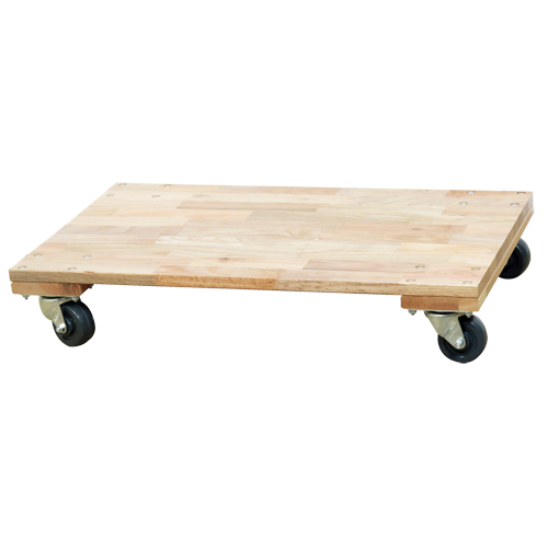 Solid Platform Wood Dolly, Rubber Wheels, 900 lbs. Capacity, 18" W x 30" D x 6" H Groupe Generik
