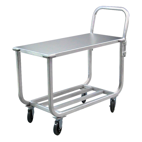 Chariot en aluminium &agrave; plateforme tubulaire, 700 lb Capacit&eacute;, Aluminium, 19" la x 42" ha x 46" p, Bordure vers le bas Groupe Generik