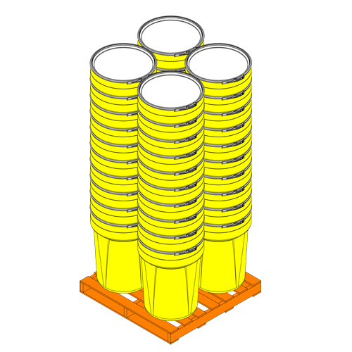 Baril emboîtable en poly&eacute;thyl&egrave;ne, 30 gal. US (25 gal. imp.), Dessus ouvert, Bleu Groupe Generik