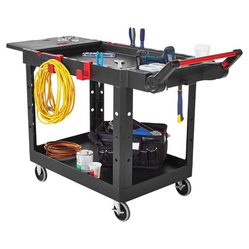 Heavy-Duty Adaptable Utility Cart, 2 Tiers, 25-1/5" x 36" x 51-1/2", 500 lbs. Capacity Groupe Generik