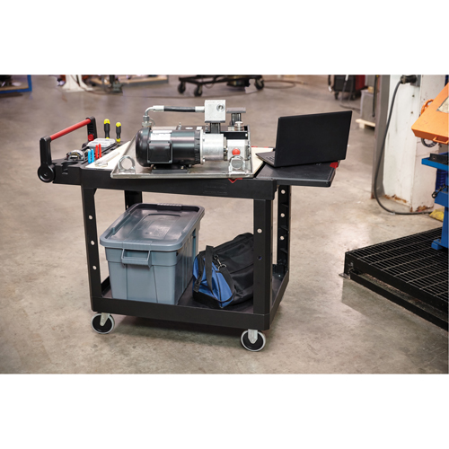 Heavy-Duty Adaptable Utility Cart, 2 Tiers, 25-1/5" x 36" x 51-1/2", 500 lbs. Capacity Groupe Generik