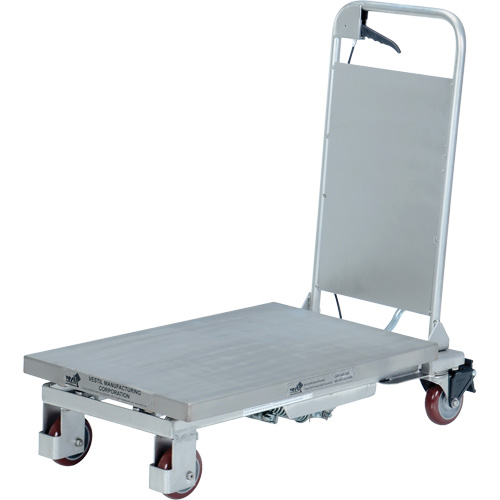 Manual Hydraulic Scissor Lift Table, 27-1/2" L x 17-5/8" W, Partial Stainless Steel, 400 lbs. Capacity Groupe Generik