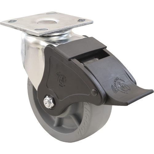 Roulette Emaxx, Pivotant avec frein, 4" (101,6 mm), Envirothane, 1000 lb (453,6 kg) Groupe Generik