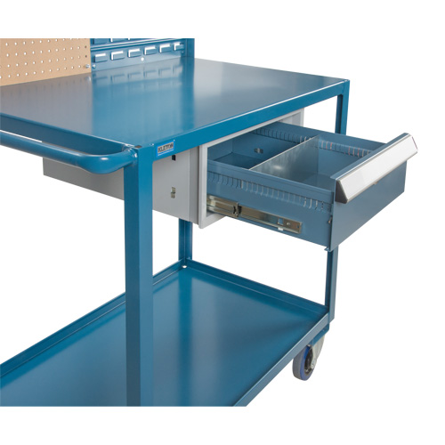 Mobile Service Cart, 2 Tiers, 24" W x 57" H x 40" D, 1200 lbs. Capacity Groupe Generik
