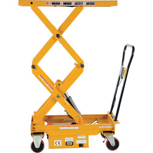 DC Powered Hydraulic Scissor Lift Elevating Cart, Steel, 39-3/4" L x 20-1/2" W, 1000 lbs. Capacity Groupe Generik