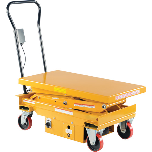 DC Powered Hydraulic Scissor Lift Elevating Cart, Steel, 39-3/4" L x 20-1/2" W, 1000 lbs. Capacity Groupe Generik