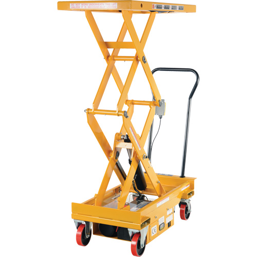 DC Powered Hydraulic Scissor Lift Elevating Cart, Steel, 39-3/4" L x 20-1/2" W, 1000 lbs. Capacity Groupe Generik