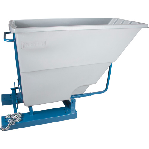 Self-Dumping Hopper, Polyethylene, 1-1/10 cu.yd, Grey Groupe Generik