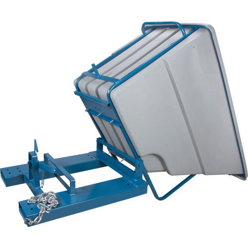 Self-Dumping Hopper, Polyethylene, 1-1/10 cu.yd, Grey Groupe Generik