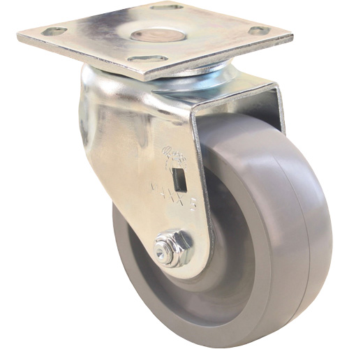 Max9 Caster, Swivel, 5" (127 mm), Envirothane Grey-WOW, 1000 lbs. (453.6 kg.) Groupe Generik