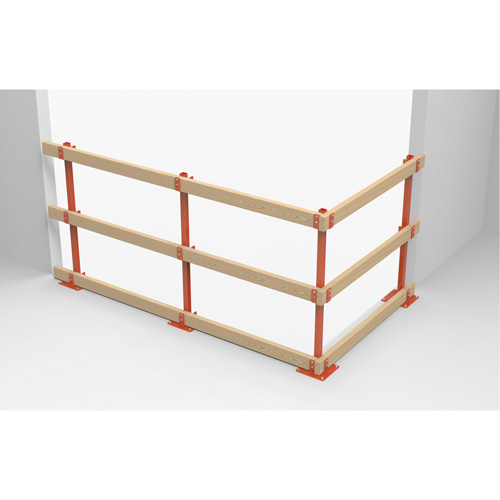 Poteaux temporaires ProGuards pour barri&egrave;re de s&eacute;curit&eacute;, 8" la x 39" h, Orange Groupe Generik