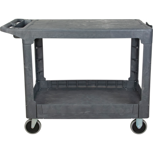 Flat-Shelf Utility Service Cart, 2 Tiers, 25-1/4" x 32-1/4" x 44", 550 lbs. Capacity Groupe Generik