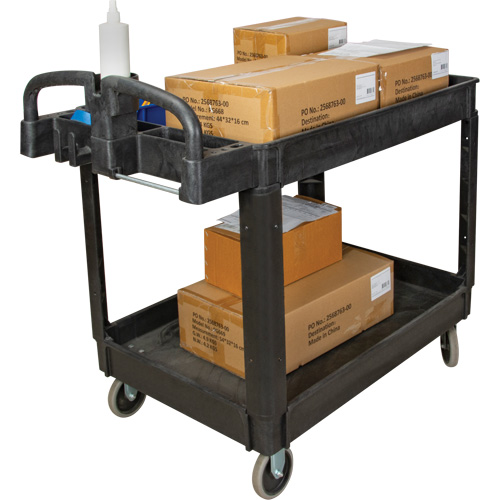 Utility Cart, 2 Tiers, 25-5/8" x 33-1/2" x 43-3/4", 550 lbs. Capacity Groupe Generik