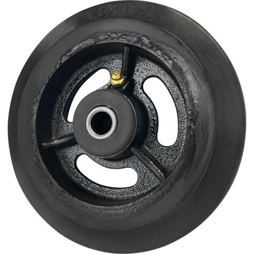 Roue en caoutchouc moul&eacute;, 6'' (152 mm) dia. x 1-1/2" (38 mm) la, Capacit&eacute; de 450 lb (204 kg) Groupe Generik