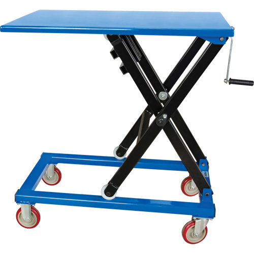 Table &eacute;l&eacute;vatrice manuelle &agrave; ciseaux, 37-3/8" lo x 23-5/8" la, Acier, Capacit&eacute; 660 lb Groupe Generik
