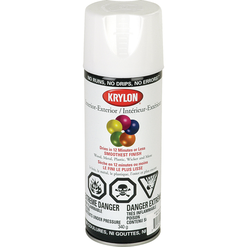 Industrial Acryli-Quik Lacquer, White, Semi-Gloss, 12 oz., Aerosol Can Groupe Generik
