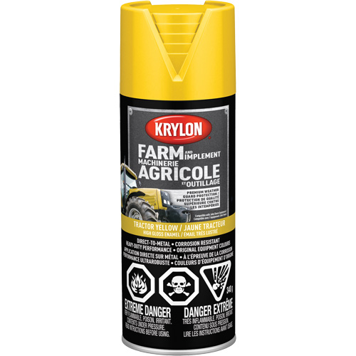 Farm & Implement Spray Paint, John Deere Yellow, High-Gloss, 12 oz., Aerosol Can Groupe Generik