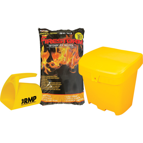Ensemble de produit de d&eacute;glaçage intense Firestorm avec 56 sacs, Sac, 44 lb (20 kg), Point de fonte -32°C (-25°F) Groupe Generik