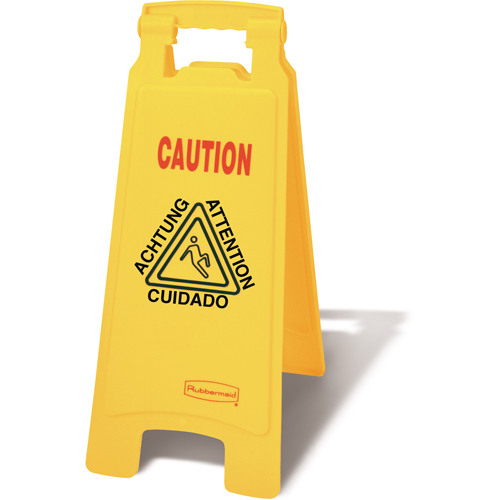 Wet Floor Safety Signs, Quadrilingual with Pictogram Groupe Generik