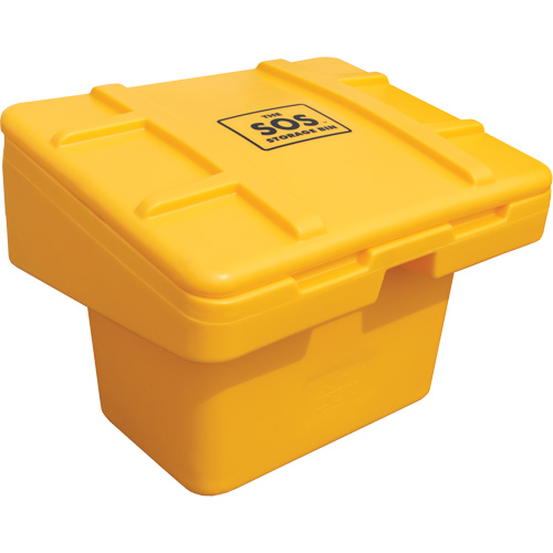 Salt Sand Container SOS, With Hasp, 30" x 24" x 24", 5.5 cu. Ft., Yellow Groupe Generik