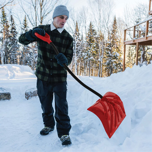 Yukon Snow Shovel, Polypropylene Blade, 18" Wide, Ergonomic D-Grip Handle Groupe Generik