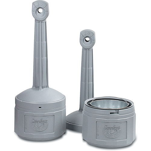 Smokers Cease-Fire&reg; Cigarette Butt Receptacle, Free-Standing, Plastic, 4 US gal. Capacity, 38-1/2" Height Groupe Generik