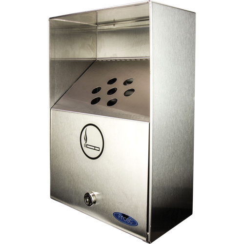 Cendriers, Montage mural, Acier inoxydable, Capacit&eacute; 3,3 litres, Hauteur 13-1/2" Groupe Generik